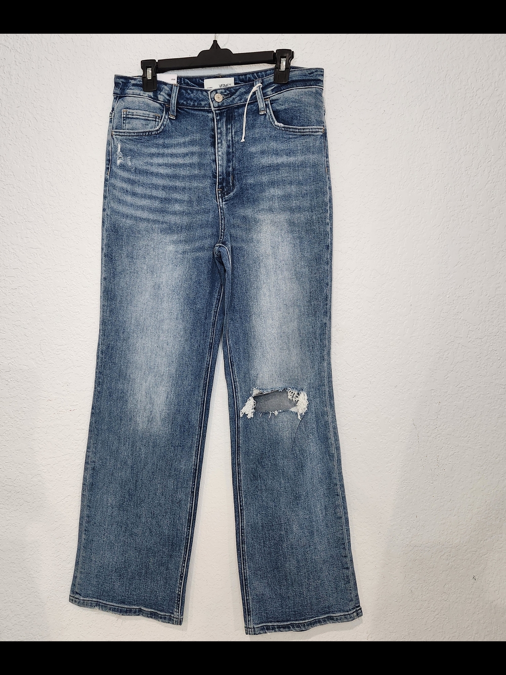 VERVET Leslie High-Rise Wide Leg Jeans - Light Blue Distressed - Picture 1 of 12